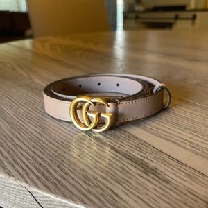 Gucci skinny  Belt dusty pink